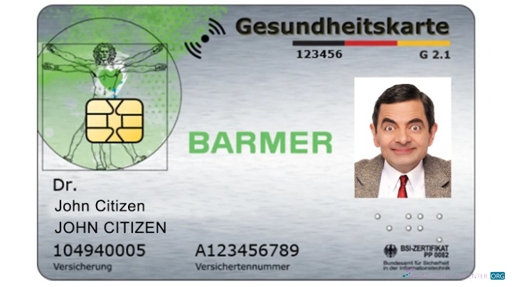 Download Germany Barmer health insurance company health insurance card Photoshop template